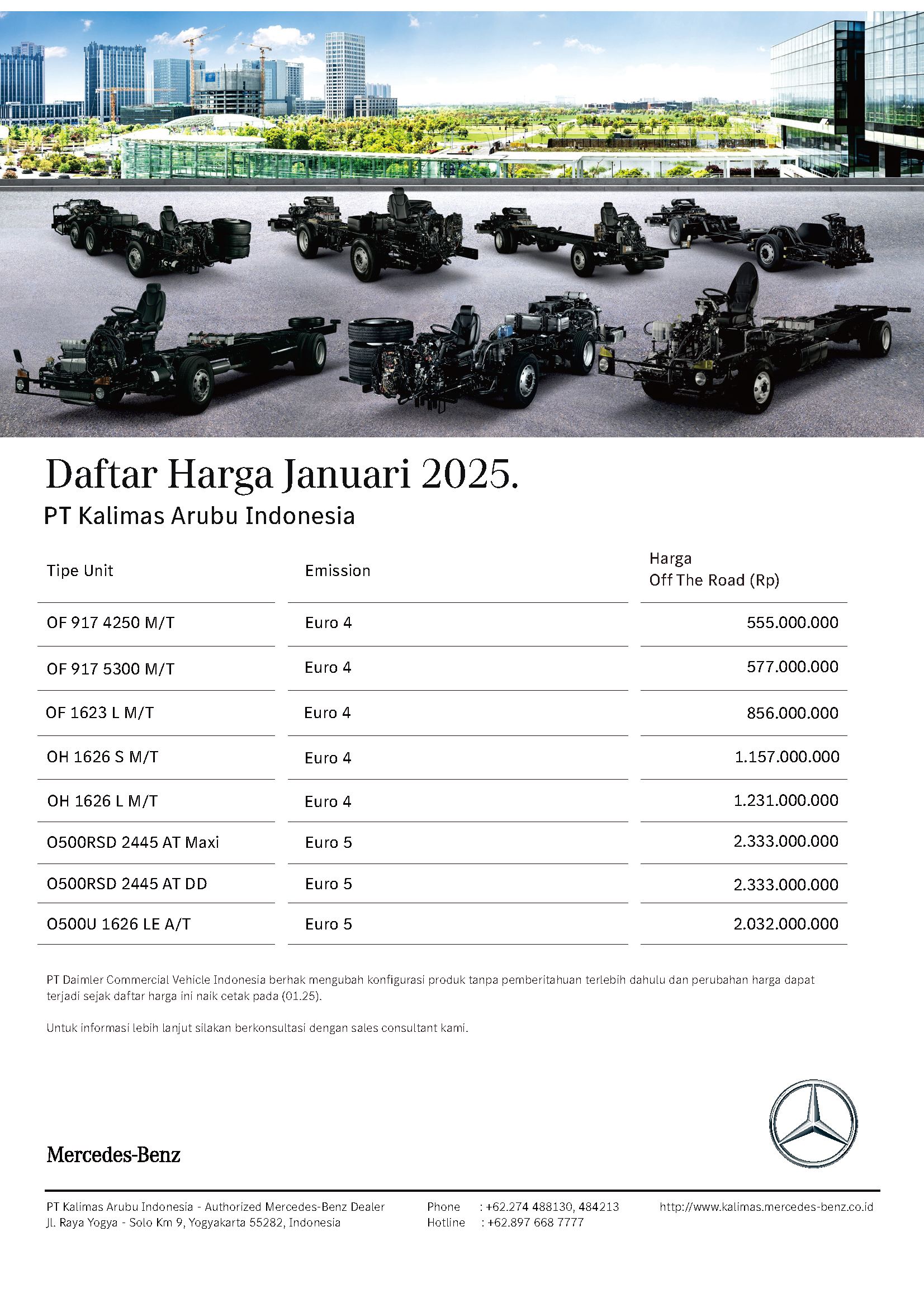 Pricelist CV - Januari 2025